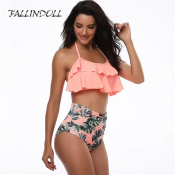 FALLINDOLL High Waist Swimsuit Sexy Bikinis Women Off The Shoulder Swimwear Ruffle Vintage Bikini Set Plus Size Bathing Suits
FALLINDOLL High Waist Swimsuit Sexy Bikinis Women Off The Shoulder Swimwear Ruffle Vintage Bikini Set Plus Size Bathing Suits