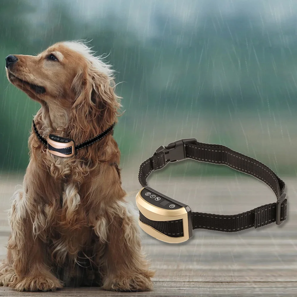 

Pet Dog Anti Bark Shock Collar Training Collars Waterproof USB Rechargeable Adjustable 7 Sensitivity Levels Stop Barking Collars