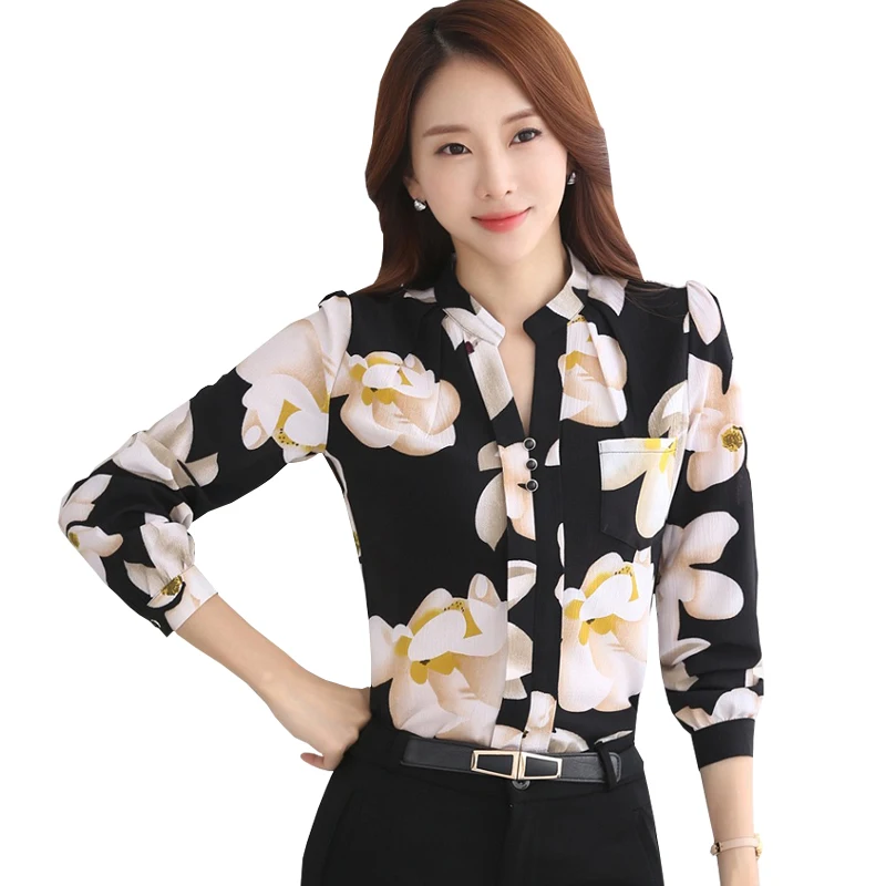 Vogue Chiffon Shirts Korean Professional Shirt Vogue Blouses Woman Stand Pockets Pullover Long Sleeve Print Elegant Ladies Tops
Vogue Chiffon Shirts Korean Professional Shirt Vogue Blouses Woman Stand Pockets Pullover Long Sleeve Print Elegant Ladies Tops