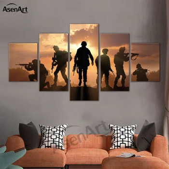 5 Panel Art Soldiers Sunset Wall Modern Picture For Living Room Home Framehouse Decor Spray Print Canvas Oil Painting Unframed
5 Panel Art Soldiers Sunset Wall Modern Picture For Living Room Home Framehouse Decor Spray Print Canvas Oil Painting Unframed