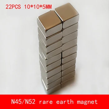 22PCS/lot 10*10*5mm n45 n52 rare earth block magnet magnets 10X10X5MM 
22PCS/lot 10*10*5mm n45 n52 rare earth block magnet magnets 10X10X5MM
