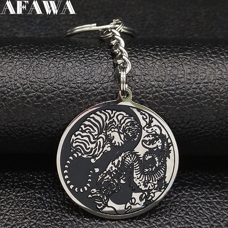 2019 Dragon Tiger Yin and Yang Gossip Stainless Steel Key Chain Men Black Silver Color Pendant Key Jewelry keyholder K77588B
2019 Dragon Tiger Yin and Yang Gossip Stainless Steel Key Chain Men Black Silver Color Pendant Key Jewelry keyholder K77588B