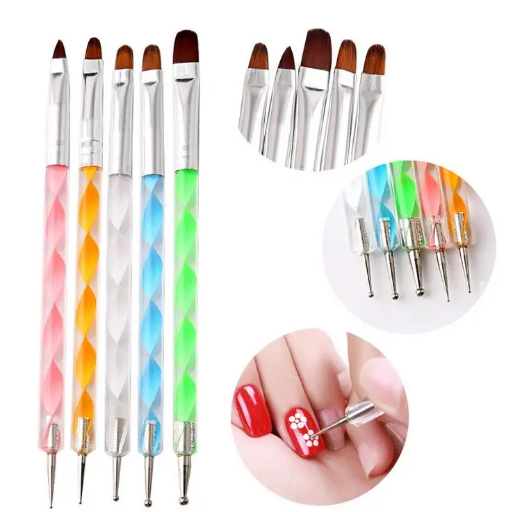 5pcs/set Nail Art Two Head Brush Pen Sequins Acrylic Handle UV Gel Polish Painting Drawing Line Flat Dotting Tips Tools Manicure
5pcs/set Nail Art Two Head Brush Pen Sequins Acrylic Handle UV Gel Polish Painting Drawing Line Flat Dotting Tips Tools Manicure