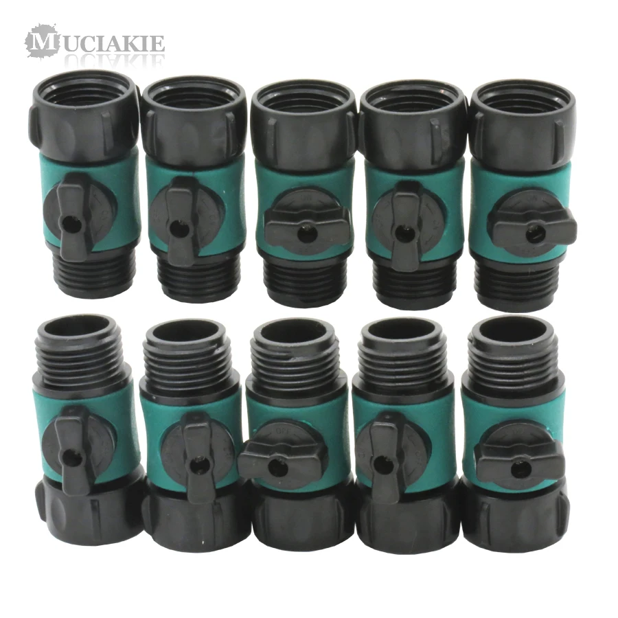 MUCIAKIE 10PCS 3/4'' Male to 3/4'' Female Thread Garden Water Connector with Valve for Tap Faucet Pipe Tubing Adapter
MUCIAKIE 10PCS 3/4'' Male to 3/4'' Female Thread Garden Water Connector with Valve for Tap Faucet Pipe Tubing Adapter