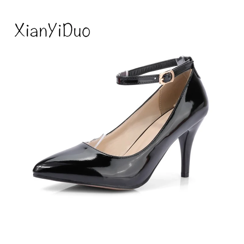 

Xianyiduo party Slingbacks Spring/Autumn Women's Shoes Buckle Strap Pointed toe high heels Pumps red wedding big size34-48/39-1