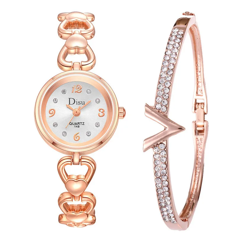 Disu Light Luxury Brand Women Watches Crystal Bracelet Quartz Wristwatch Fashion Ladies Business Female Clock Gift Relogio | Наручные