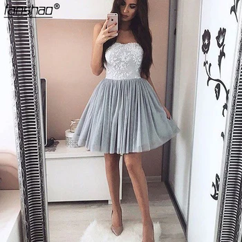 Silver 2019 Homecoming Dresses A-line Sweetheart Short Mini Tulle Lace Appliques Elegant Cocktail Dresses
Silver 2019 Homecoming Dresses A-line Sweetheart Short Mini Tulle Lace Appliques Elegant Cocktail Dresses