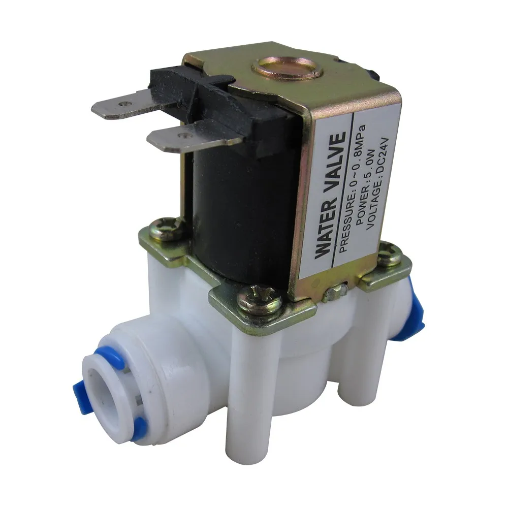 24V 3/8" Inlet Feed Water Solenoid Valve Quick Connect for RO Reverse Osmosis Water System
24V 3/8" Inlet Feed Water Solenoid Valve Quick Connect for RO Reverse Osmosis Water System