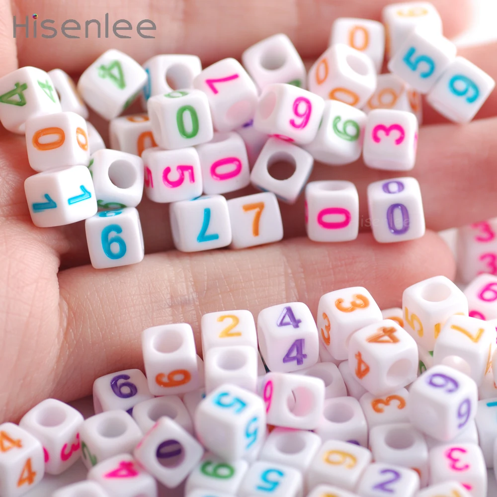 Hisenlee The Best 6mm Colorful Letters Acrylic White Arabic Numerals Square Cube 3D Bead Bracelets Spacer Beads 100pcs/pack
Hisenlee The Best 6mm Colorful Letters Acrylic White Arabic Numerals Square Cube 3D Bead Bracelets Spacer Beads 100pcs/pack