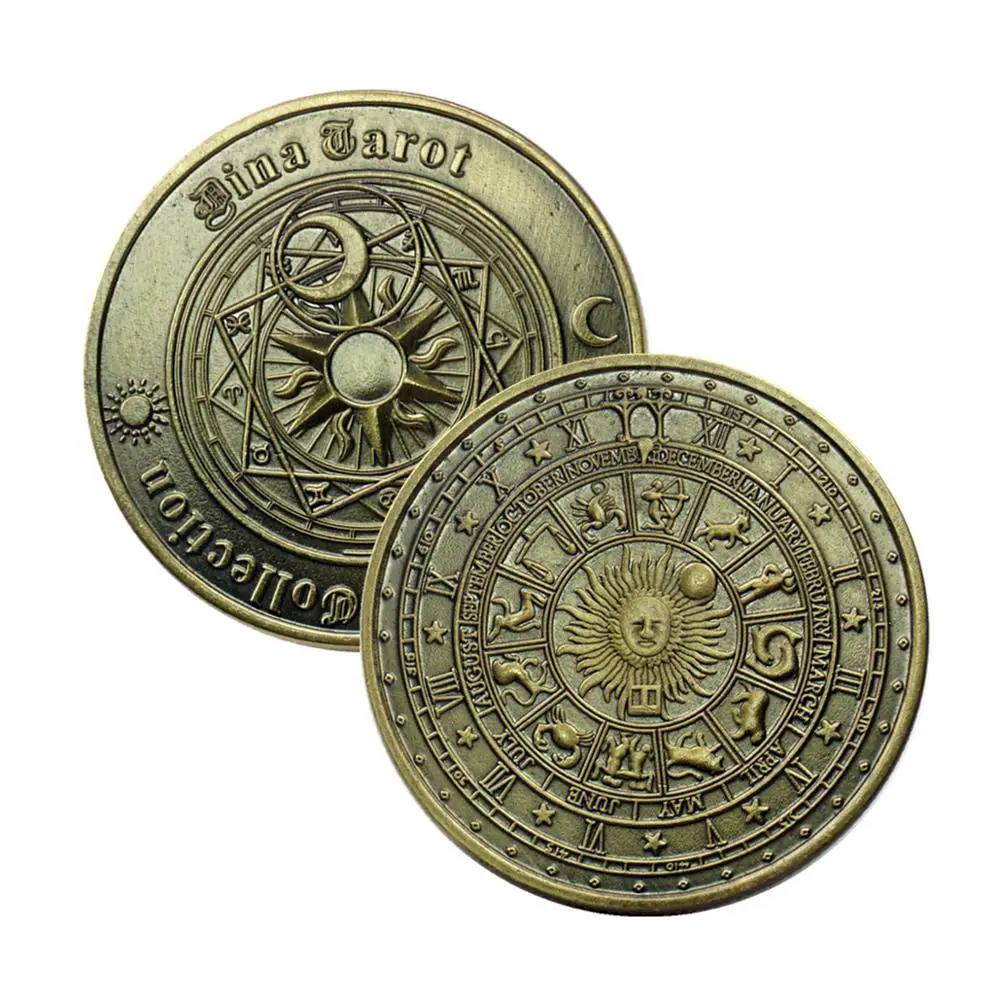 Tarot Wishing Commemorative Coin Sun Moon Constellation Challenge Coin Feng Shui Coins collectibles Help People Think Things
Tarot Wishing Commemorative Coin Sun Moon Constellation Challenge Coin Feng Shui Coins collectibles Help People Think Things