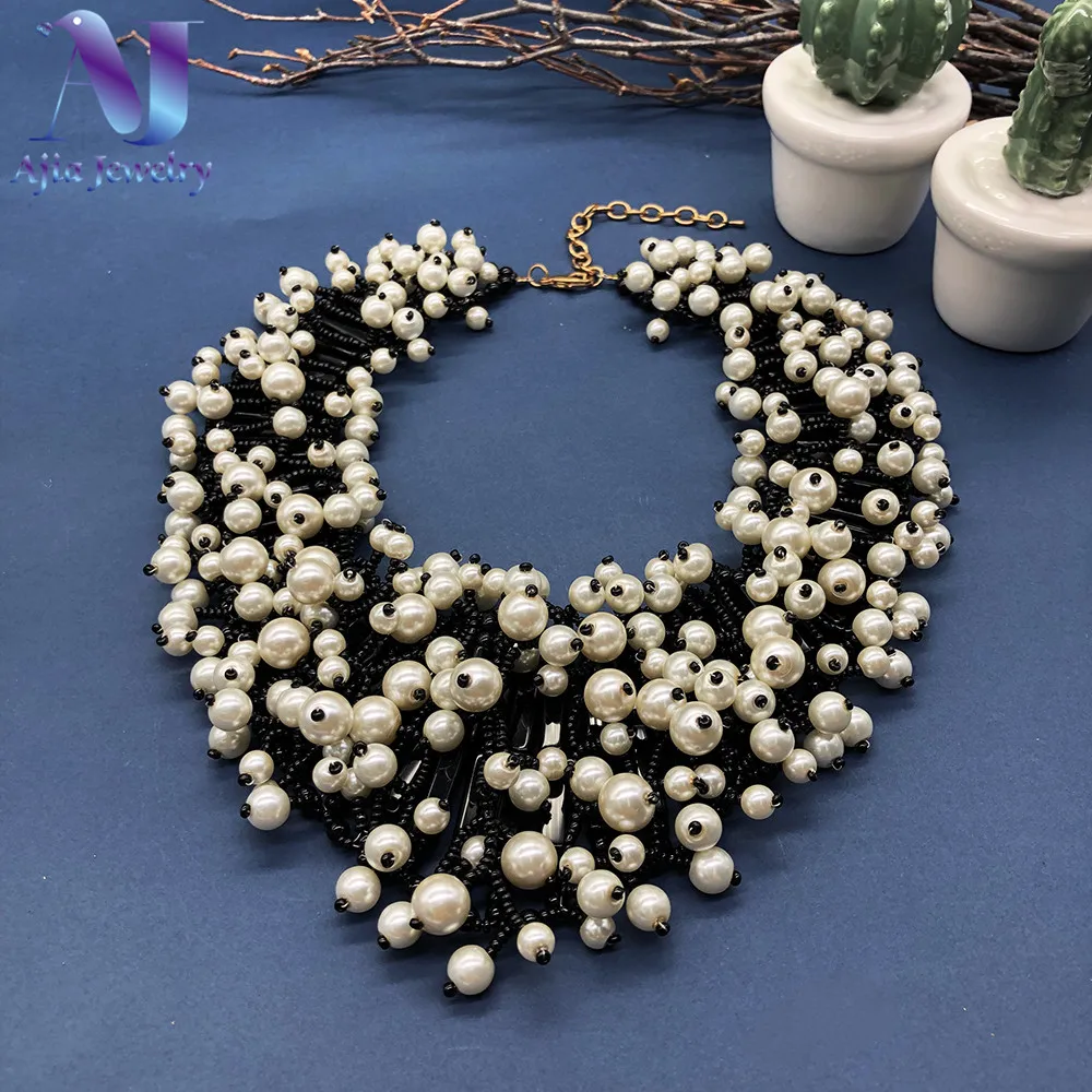 Luxury Statement Pearl Choker Necklace For Women Wedding Gift Pearl Jewelry Fshion Handmade Choker Chunky Necklace 2019 Party
Luxury Statement Pearl Choker Necklace For Women Wedding Gift Pearl Jewelry Fshion Handmade Choker Chunky Necklace 2019 Party