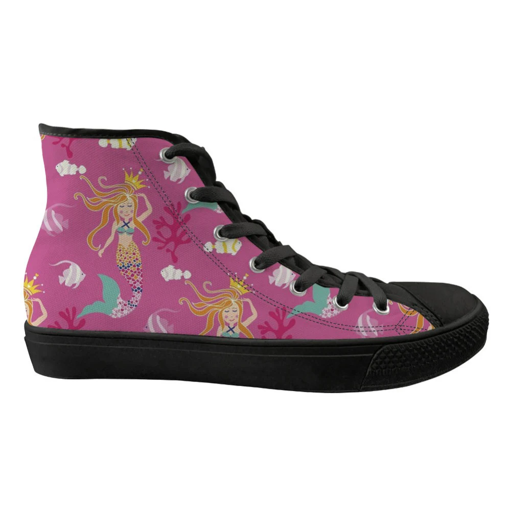 Pink Flats Women Shoes Casual High Top Shoes 3D Cartoon Mermaid Printed Women's Fashion Canvas Vulcanized Shoes Flat
Pink Flats Women Shoes Casual High Top Shoes 3D Cartoon Mermaid Printed Women's Fashion Canvas Vulcanized Shoes Flat