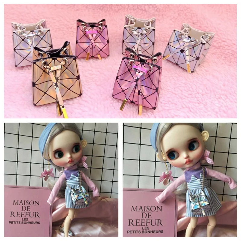 1pcs 4.5cm Fashion Dolls Handbag Pink Gold Plaid laser Bag for blyth OB24 licca 1/6 bjd dolls Accessories bags for dolls
1pcs 4.5cm Fashion Dolls Handbag Pink Gold Plaid laser Bag for blyth OB24 licca 1/6 bjd dolls Accessories bags for dolls