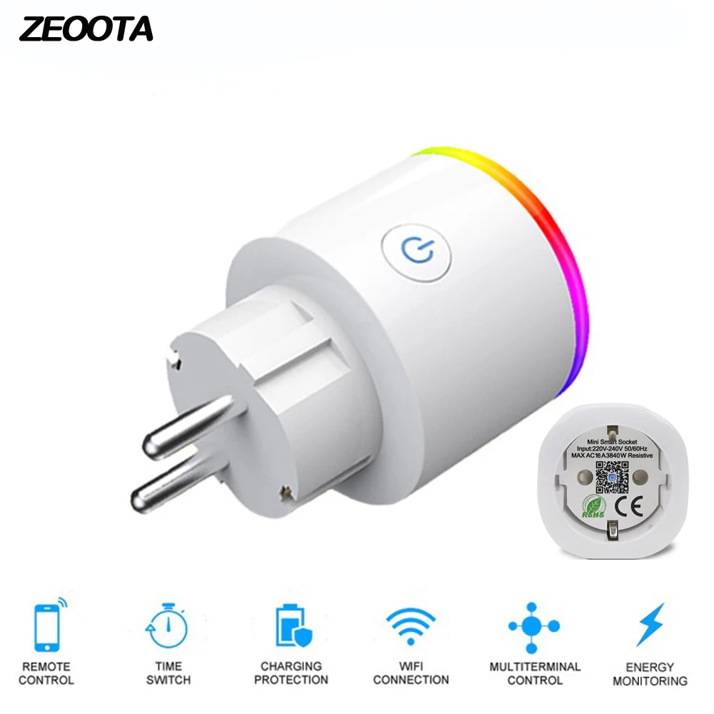 Wifi Smart Plug Mini Homekit EU Socket Energy Monitoring 15A EU Smart Socket Voice Control Works with Amazon Alexa Google Home
Wifi Smart Plug Mini Homekit EU Socket Energy Monitoring 15A EU Smart Socket Voice Control Works with Amazon Alexa Google Home