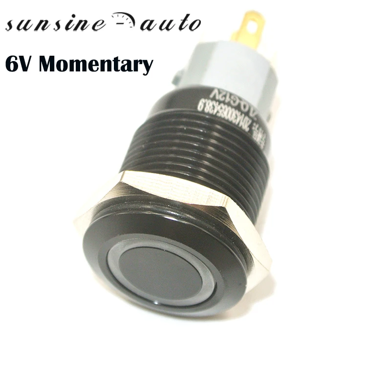6V Momentary Push Button Switch 1NO1NC Black Metal switch with Blue Red Green LED Ring Suitable for 16mm 5/8" Mounting Hole
6V Momentary Push Button Switch 1NO1NC Black Metal switch with Blue Red Green LED Ring Suitable for 16mm 5/8" Mounting Hole