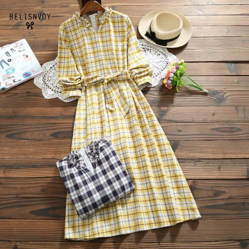 Mori Girl Spring Autumn Women Dresses 2019 New Long Sleeve Ruffled Elegant Plaid Elbise Femininos Vintage Vestidos Robe Femme
Mori Girl Spring Autumn Women Dresses 2019 New Long Sleeve Ruffled Elegant Plaid Elbise Femininos Vintage Vestidos Robe Femme