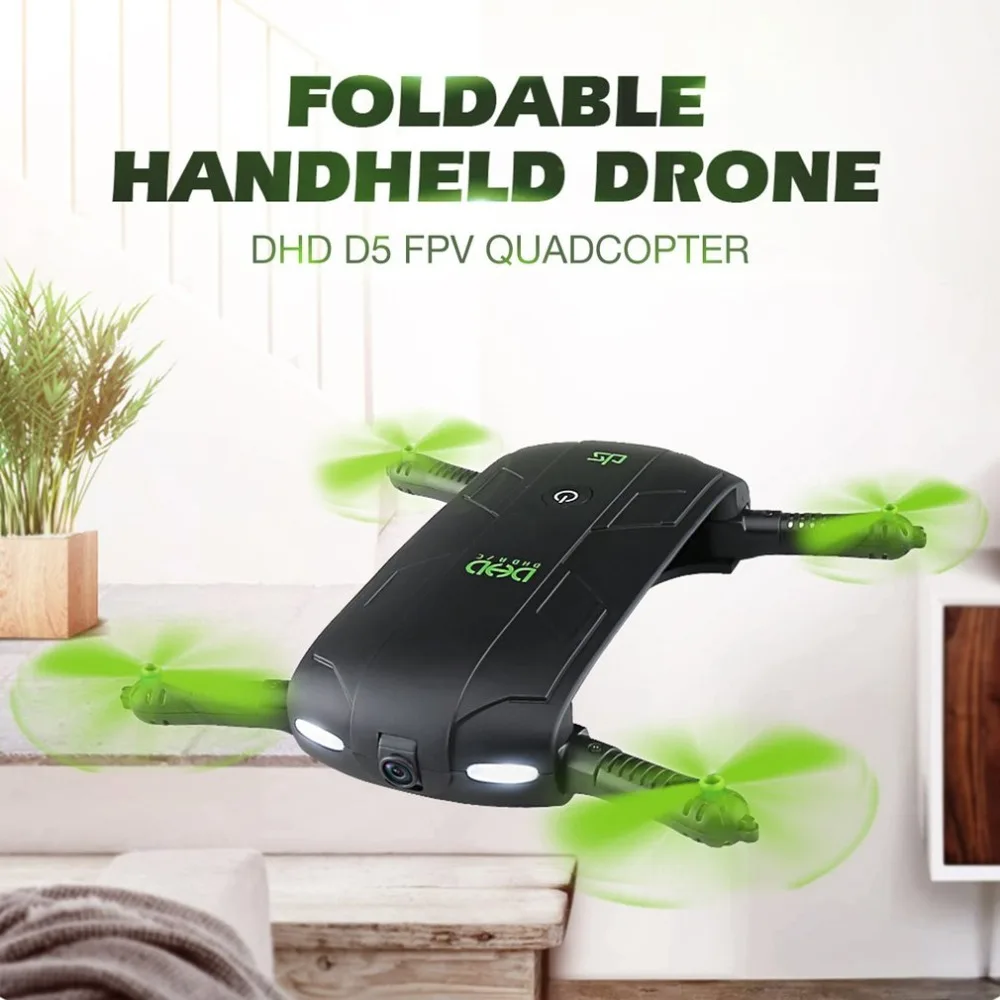 DHD D5 Wifi FPV Foldable Selfie Drone Altitude Hold Mode 3D Flips&Rolls Headless Mode RC Quadcopter with 480P Camera
DHD D5 Wifi FPV Foldable Selfie Drone Altitude Hold Mode 3D Flips&Rolls Headless Mode RC Quadcopter with 480P Camera