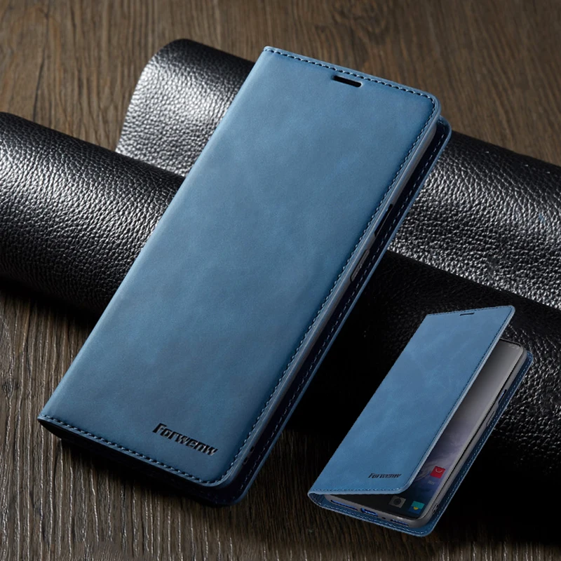 Магнитный чехол для Oneplus 7 Pro роскошный кожаный книжка 1 + держатель карт подставка
