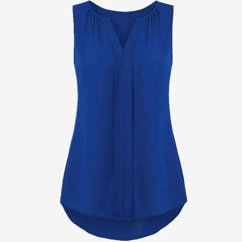 Women's Blouse And Tops Casual Loose Sleeveless Solid V-Neck Soft Chiffon Blouses Vest 2019 Summer Female Shirts Top Women Shirt
Women's Blouse And Tops Casual Loose Sleeveless Solid V-Neck Soft Chiffon Blouses Vest 2019 Summer Female Shirts Top Women Shirt
