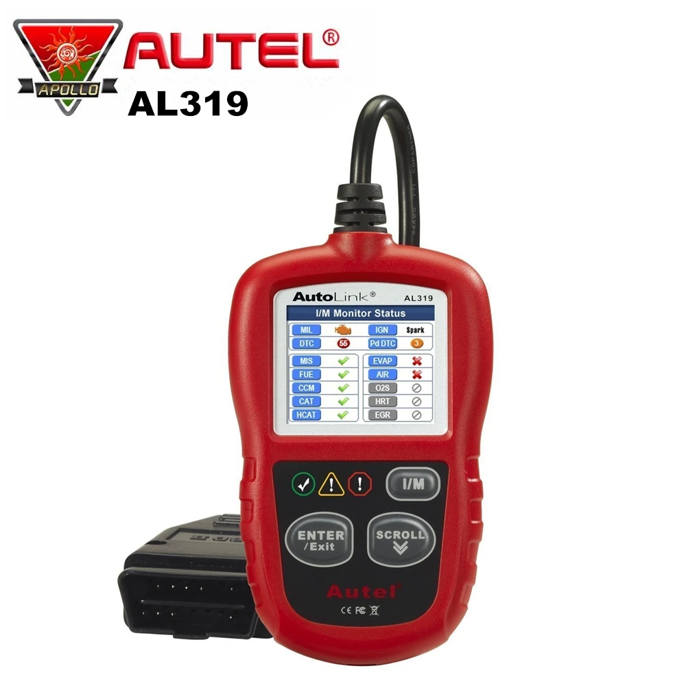 Autel AutoLink AL319 OBD2 Car Scanner DIY Auto Diagnostic Code Reader OBDII Scan Tool Automotriz Read and Erase Code pk ML319
Autel AutoLink AL319 OBD2 Car Scanner DIY Auto Diagnostic Code Reader OBDII Scan Tool Automotriz Read and Erase Code pk ML319