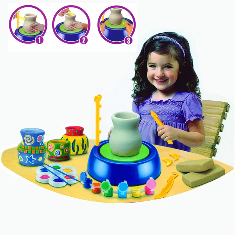 Kids Educational Toys Mini DIY Handmake Ceramic Pottery Machine Pottery 2018 Children Pottery Machine Toys Kids Birthday Gift
Kids Educational Toys Mini DIY Handmake Ceramic Pottery Machine Pottery 2018 Children Pottery Machine Toys Kids Birthday Gift