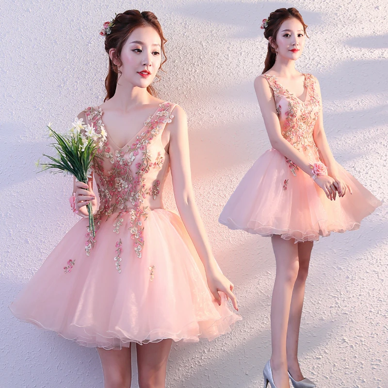New pink v neck sweat short lady girl women princess bridesmaid banquet party party dress gown
New pink v neck sweat short lady girl women princess bridesmaid banquet party party dress gown