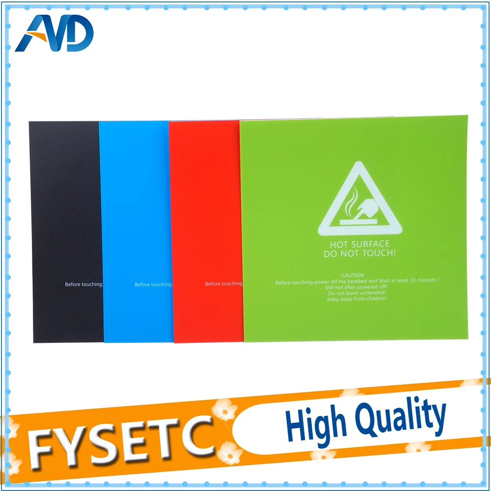 20pcs 220x220mm Black/Blue/Green/Red Frosted Heated Bed For Wanhao i3 Anet A8 A6 3D Printer Sticker Build Sheet Plate
20pcs 220x220mm Black/Blue/Green/Red Frosted Heated Bed For Wanhao i3 Anet A8 A6 3D Printer Sticker Build Sheet Plate