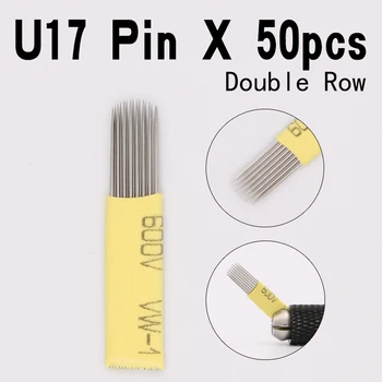 50PCS 0.25mm Round double row 17 pin Needle Eyebrow Makeup Manual Tattoo Blade For Permanent Microblading Embroide
50PCS 0.25mm Round double row 17 pin Needle Eyebrow Makeup Manual Tattoo Blade For Permanent Microblading Embroide