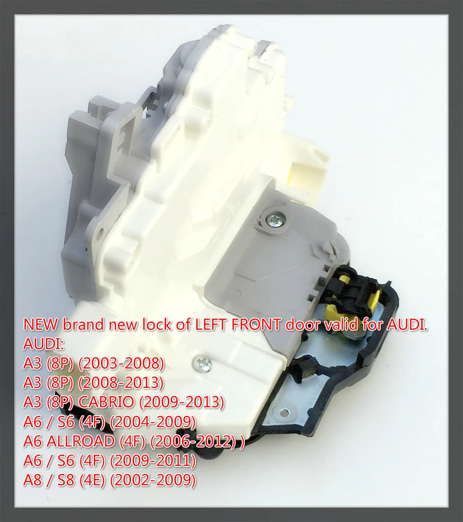 For AUDI A3 A6 C6 A8 R8 Front Left Door Lock Latch Actuator 4F1837015 4F1837015E 4F1837015F 9pin
For AUDI A3 A6 C6 A8 R8 Front Left Door Lock Latch Actuator 4F1837015 4F1837015E 4F1837015F 9pin