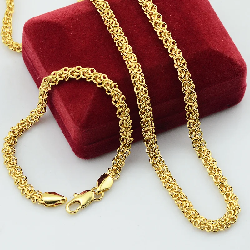Fashion Long Men Women Unisex Yellow Jewelry Set Yellow Gold Filled Plated Chain Necklace Bracelets Set Jewelry Helix Style
Fashion Long Men Women Unisex Yellow Jewelry Set Yellow Gold Filled Plated Chain Necklace Bracelets Set Jewelry Helix Style