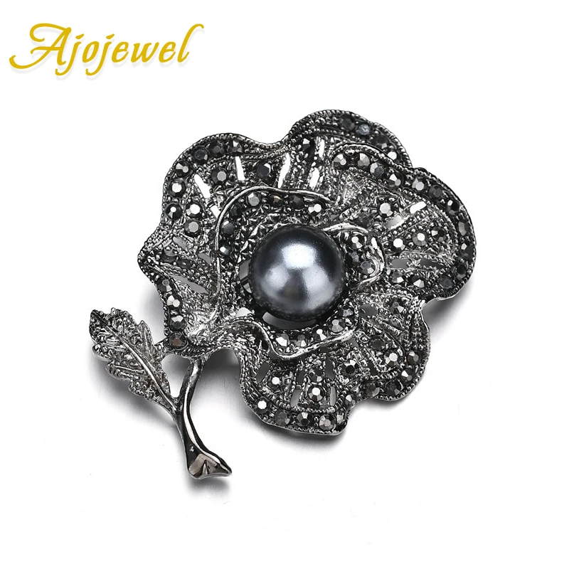 Ajojewel Elegant Gray Simulated Pearl Flower Brooches For Women Black Rhinestone Vintage Brooch Jewelry Accessories
Ajojewel Elegant Gray Simulated Pearl Flower Brooches For Women Black Rhinestone Vintage Brooch Jewelry Accessories