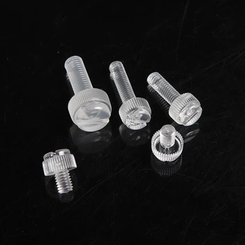 

1000PCS/LOT M5*6/8/10/12/16/20/25/30MM ANTI RUSTED Transparent Acrylic Knurl Hand Screw Clear Computer Used Slotted Screw