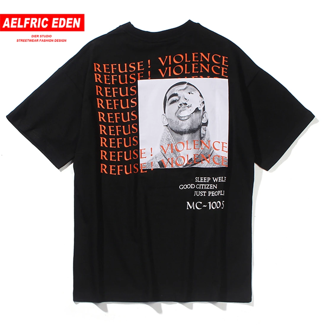 Aelfric Eden Refuse Violence Print T Shirt Mens 2019 Summer Casual Harajuku Hip Hop Tops Tees Fashion Cotton Couple Short Sleeve
Aelfric Eden Refuse Violence Print T Shirt Mens 2019 Summer Casual Harajuku Hip Hop Tops Tees Fashion Cotton Couple Short Sleeve