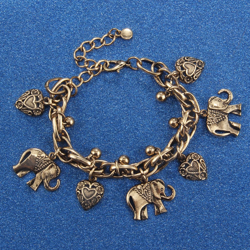 Hesiod Vintage Antique Gold Elephant Charm Bracelets & Bangles Metal Alloy Heart Hollow Anklets Women Bracelets Gifts
Hesiod Vintage Antique Gold Elephant Charm Bracelets & Bangles Metal Alloy Heart Hollow Anklets Women Bracelets Gifts