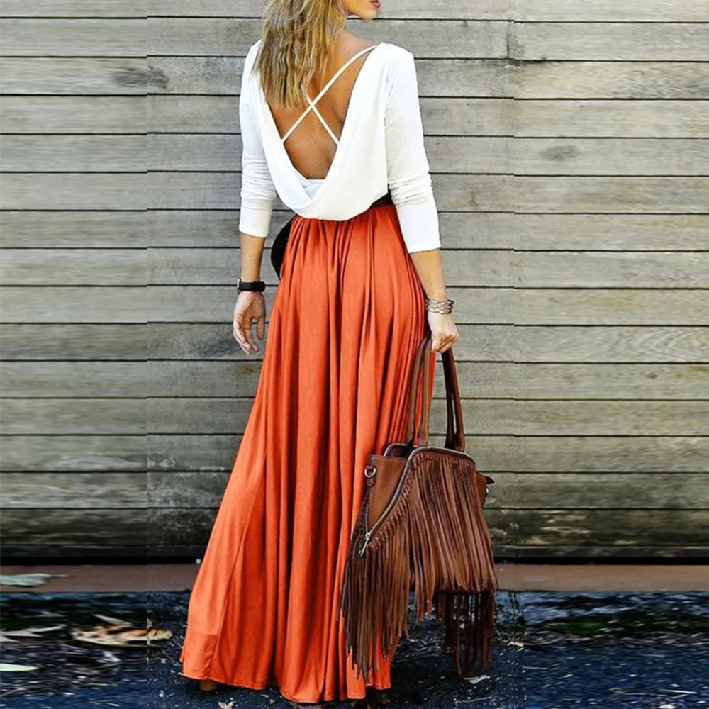 2019 Boho Women High Waist Pleated Skirts Elegant Solid Khaki Gray Vintage Floor-length Maxi Skirts Beach Boho A-line Long Skirt
2019 Boho Women High Waist Pleated Skirts Elegant Solid Khaki Gray Vintage Floor-length Maxi Skirts Beach Boho A-line Long Skirt