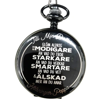 Pocket Clock till min dotter Sweden Watches Swedish Text To My Daughter Quartz Clock Chain Dad to Daughter Children Kids Gifts
Pocket Clock till min dotter Sweden Watches Swedish Text To My Daughter Quartz Clock Chain Dad to Daughter Children Kids Gifts