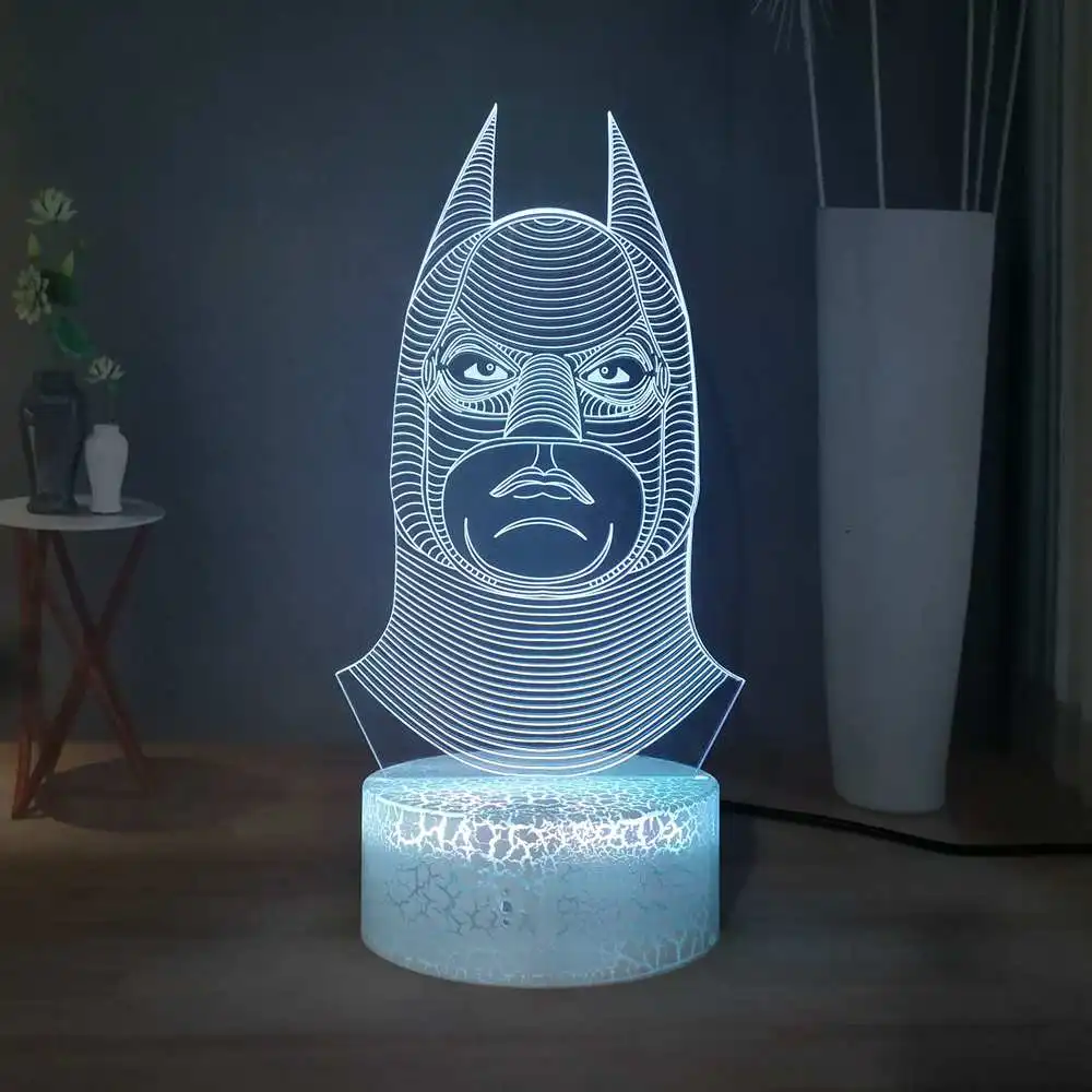 Batman Head 3D Visual Table Lamp Holiday Lights Decor Gift Batman Forever DC Comic Marvel Superhero LED Child Sleep Night Light
Batman Head 3D Visual Table Lamp Holiday Lights Decor Gift Batman Forever DC Comic Marvel Superhero LED Child Sleep Night Light