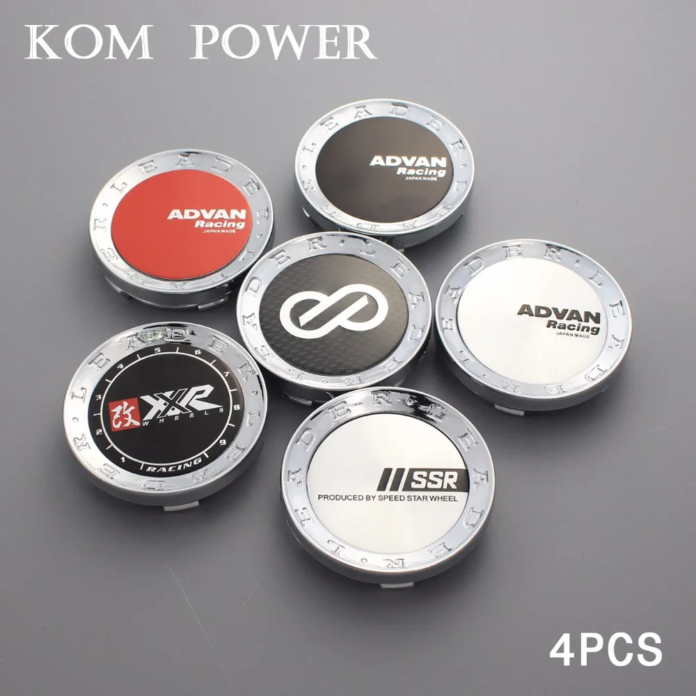 

KOM 4pcs 59.5/55.5mm clip enkei trim center cap advan racing wheel hub caps for rim xxr sticker ssr logo hub cap enjoliveur roue