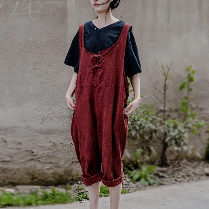Johnature 2019 Summer New Original Women Jumpsuits Loose Linen Cotton Old Large Size Comfortable Strap Vintage Rompers
Johnature 2019 Summer New Original Women Jumpsuits Loose Linen Cotton Old Large Size Comfortable Strap Vintage Rompers