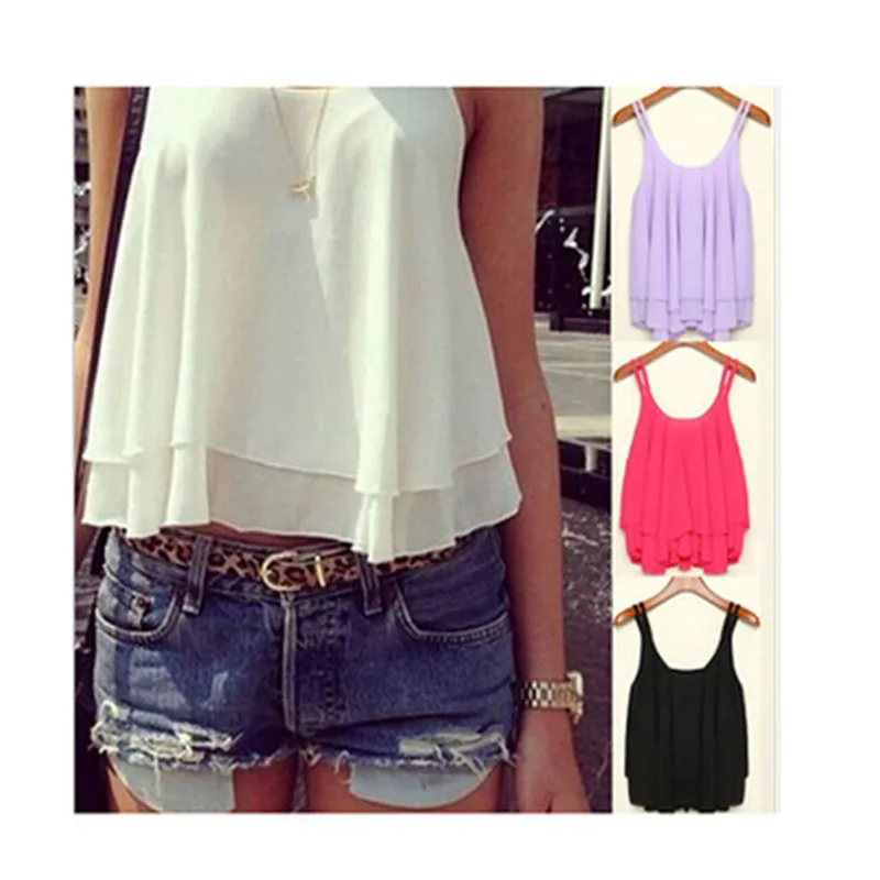 A large number of spot double sleeveless blouses Sexy Halter Top chiffon vest jacket
A large number of spot double sleeveless blouses Sexy Halter Top chiffon vest jacket