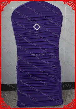 NO.35 Dark Purple Ruffled Lycra/Spandex Chair Covers With Band/Sash And Rhombic Diamond Buckle&Pin For Wedding Home Decoration
NO.35 Dark Purple Ruffled Lycra/Spandex Chair Covers With Band/Sash And Rhombic Diamond Buckle&Pin For Wedding Home Decoration