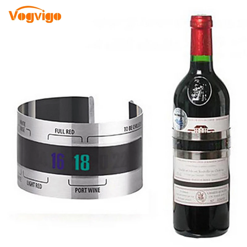 VOGVIGO Stainless Steel Household Wine Bracelet Thermometer (4--24'C) Red Wine Temperature Sensor for Beer Homebrewing Bar Tool
VOGVIGO Stainless Steel Household Wine Bracelet Thermometer (4--24'C) Red Wine Temperature Sensor for Beer Homebrewing Bar Tool