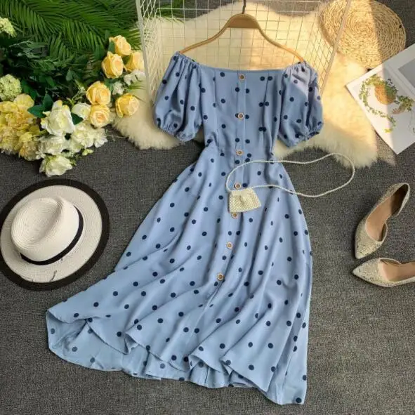 Summer Boho Short Dress Women Puff Sleeve Slash Neck Polka Dot Dress Bohemian Sexy Beach Dresses Vestidos DV584
Summer Boho Short Dress Women Puff Sleeve Slash Neck Polka Dot Dress Bohemian Sexy Beach Dresses Vestidos DV584