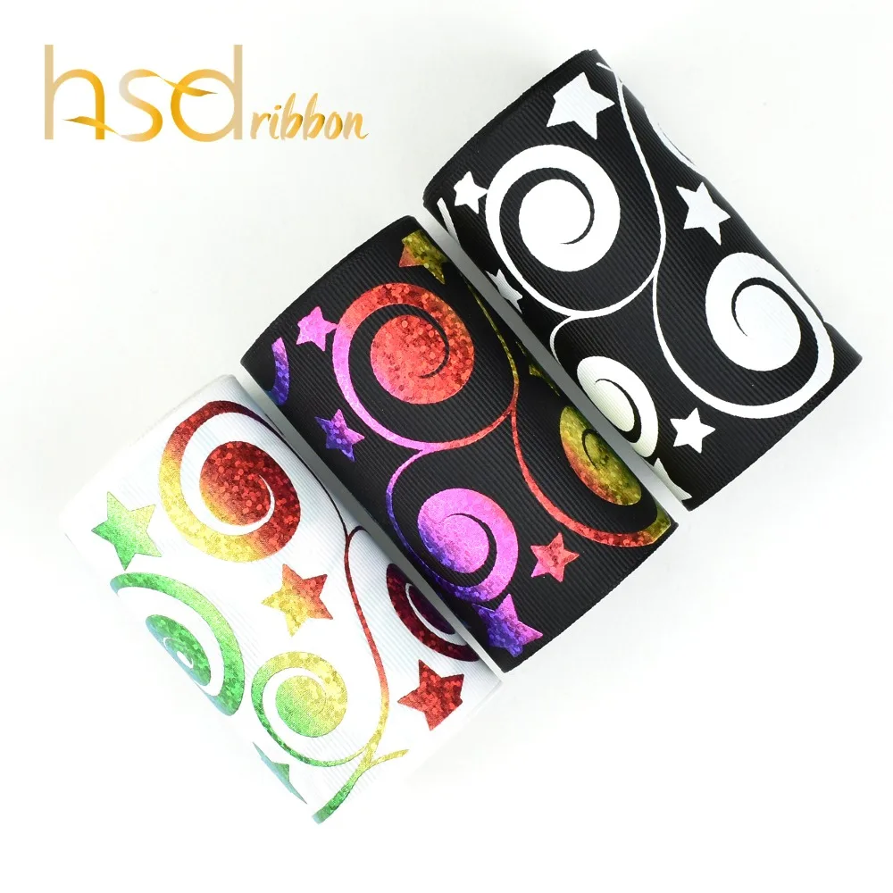 HSDRibbon 3" 75mm holographic classic series Foil ink Printed on Black White Grosgrain Ribbon
HSDRibbon 3" 75mm holographic classic series Foil ink Printed on Black White Grosgrain Ribbon