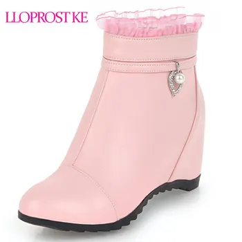 Lloprost ke 2018 fashion new height increasing women boots round toe zipper ladies boots black white pink ankle boots D141
Lloprost ke 2018 fashion new height increasing women boots round toe zipper ladies boots black white pink ankle boots D141