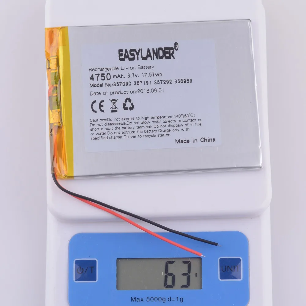 For 7" Irbis TX52 TZ41 TZ42 TZ43 TZ46 TZ45 TZ53 TZ70 TZ72 TZ736 TX01 TZ02 TZ01 Tablet Battery inner4750mah 3.7V li-ion Polymer
For 7" Irbis TX52 TZ41 TZ42 TZ43 TZ46 TZ45 TZ53 TZ70 TZ72 TZ736 TX01 TZ02 TZ01 Tablet Battery inner4750mah 3.7V li-ion Polymer