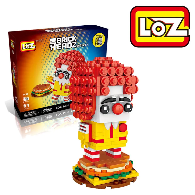 LOZ Blocks Clown MDonald Ronald Humburger Building Blocks Brick Heads Figure Educational mini Blocks Set Toys 1436
LOZ Blocks Clown MDonald Ronald Humburger Building Blocks Brick Heads Figure Educational mini Blocks Set Toys 1436