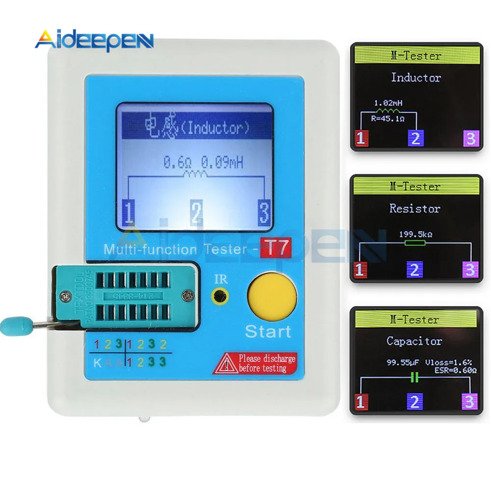T7 Transistor Tester TFT Diode Triode Capacitance Meter LCR ESR Meter NPN PNP MOSFET IR Multifunction Tester Multimeter LCR-T7
T7 Transistor Tester TFT Diode Triode Capacitance Meter LCR ESR Meter NPN PNP MOSFET IR Multifunction Tester Multimeter LCR-T7