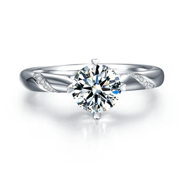 Solid Silver 0.5-3ct Lab Grown Diamond Moissanites 4 Prongs Solitaire with Accents Engagement Ring DEF Color VVS1
Solid Silver 0.5-3ct Lab Grown Diamond Moissanites 4 Prongs Solitaire with Accents Engagement Ring DEF Color VVS1