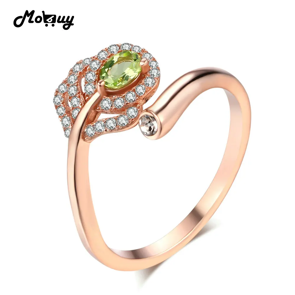 MoBuy MBRI055 Natural Gemstone Green Feather Peridot Ring Adjustable 925 Sterling-Silver-Jewelry Rose Gold Plated Ring For Women
MoBuy MBRI055 Natural Gemstone Green Feather Peridot Ring Adjustable 925 Sterling-Silver-Jewelry Rose Gold Plated Ring For Women